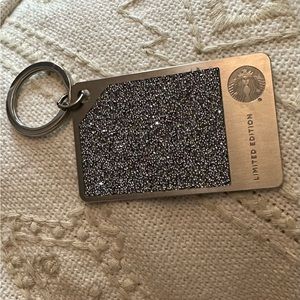 Starbucks Swarovski Gift Card Silver Limited Edition Keychain 2015. Used